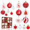 Aitsite 38 Pcs Christmas Baubles, Red and White Shatterproof Xmas Baubles Christmas Tree Decorations Large Balls Ornaments Hanging Decorations for Xmas Holiday Party Home