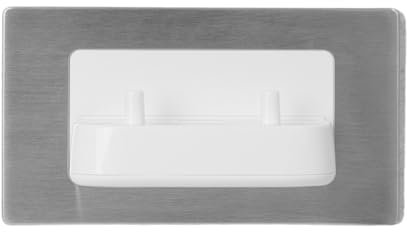 Evoges In-Wall Electric Toothbrush Charger, Compatible with Oral-B & Braun, supplied with additional M3.5 75mm Length Flat Head Screws, by Proofvision (Brushed Steel, Twin)