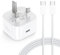 iPhone 16 Pro Charger [MFi Certified] USB C Plug 20W PD Fast Charge + 6FT USBC to C Charging Cable for iPhone 16/15/15 Pro/16 Plus/15 Plus/15 Pro Max, iPad Pro/Air/Mini UK Power Adapter Wall PowerPort