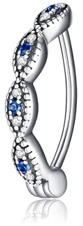 HUKKUN Bauchnabelring Nazar Sterlingsilber 16G Schmuck bösem Blick Geschenke für Frauen