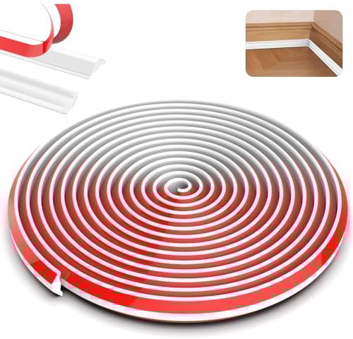 Zocipro 5 Meter Flexible Zierleiste Selbstklebend Deckenleisten, 19mmx 13mm TPE Dreieck Zierleiste Decken Und WandüBergang, Abschlussleiste Küchenarbeitsplatte, FüR Wandkanten Fliesenkanten