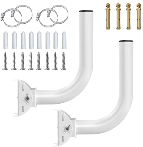 2Pcs Universal Wireless Bridge Mount, Outdoor Pole & Wall-Mount Bracket for J Pole Antenna, Security Camera, and AP Access Point