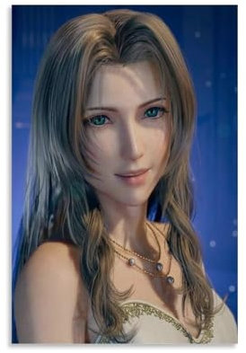 nuomesc Final Fantasy VII Aerith Game Poster Wandkunst Bilddruck Moderne Familienzimmer Dekor 12x18inch(30x45cm)