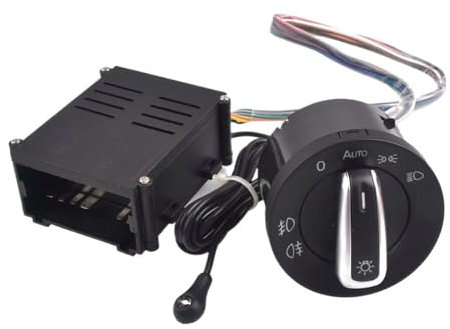 GLILAR Lichtschalter Scheinwerfer Kompatibel Mit VW Für Polo 9N 9N3 1999 2000 2001 Auto-Scheinwerfer-Lichtschalter, Auto-Lampen-Sensor-Licht, Autozubehör 3BD941531A 1C0941531A
