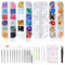 Kiperline Lot de 10000PCS strass pour ongles Kit, 15 Pcs Pinceaux Ongles Nail Art Brosses, 5 Pcs Dotting Pens Dotting Tool Nail Art, 5 Pcs Autocollants Nail Art, 4 Boîte de Strass Colorés