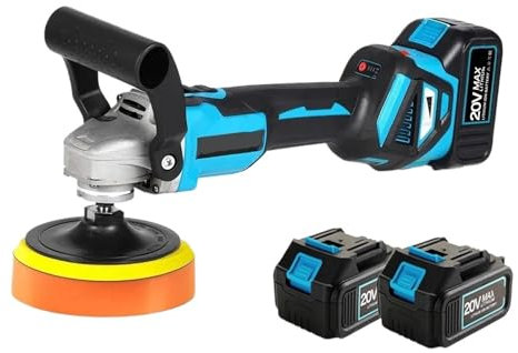 TIEOAXFT 1600W Brushless 2 IN 1 Electric Car Polisher Machine 125mm Cordless Sander Air Grinder Waxing Polishing Tools For Battery(Two battery)