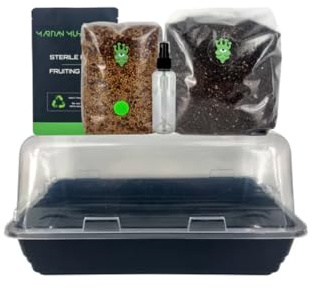 Martian Mushrooms Mushpro Monotub Kit de culture de champignons d'intérieur avec grain stérilisé et substrat CVG 2 kg + rendements prêts à cultiver des champignons à la maison