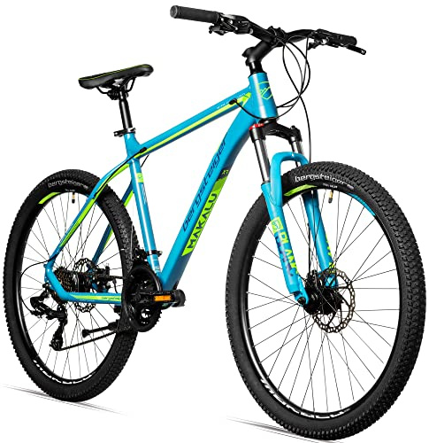 Bergsteiger Makalu 26/29 Zoll Mountainbike Alurahmen Hardtail MTB 21 Gang | Mit Lockout-Federgabel, Scheibenbremsen, Ständer und Reflektoren, ideal ab 150 cm für Alltag und Gelände.