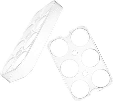 Kühlschrank Eierhalter für 6 Eier, 2 Stück aus Kunststoff | Transparentes Design, Leicht Herausnehmbar, Platzsparend für Kühlschranktür und Küchen Meal Prep