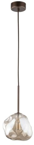Licht-Erlebnisse Hängelampe Braun Cognac Metall Glas G9 außergewöhnlich stylisch dekorativ B:15 cm elegante Pendelleuchte Esstisch