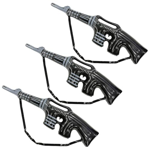 GYIOFAI Aufblasbare schwarze Tommy Gun, 80 cm, 1920er Jahre Gangster-Zubehör, Blasmaschinen-Gewehr, Spielzeugpistole für Erwachsene, Kostüm, Gangster-Kostüm, Zubehör, Herren, Schwarz, Kostümzubehör