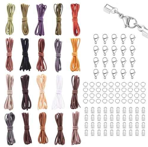 Gaodercha Leather Cord for Chains 20 Colors 1M x 2.6mm Korean Velvet Cord Necklace Cord DIY Craft String for Bracelet Jewellery Making