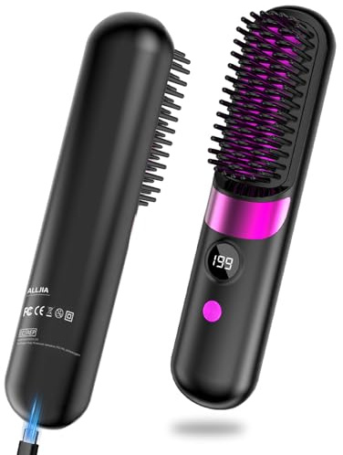 Sales Clearance Go Brush Pro UK Cordless Hair Straightener Brush with 4 Adjustable Heat & 15min Timer l Viral on Social Media