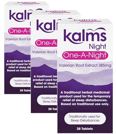 Kalms Night One-a-Night 28 Tablets - Traditional Herbal Medicinal Product Used for The Temporary Relief of Sleep Disturbances. (Pack of 3)
