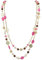 Bocar 14K Placcato Oro Catena di Collegamento 2 Strati di Cristallo Legno Acrilico colorato Donne Partito Lungo Collana Regalo (NK-10084-rose)