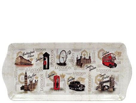 The Leonardo Collection Vintage London Tray Medium For Serving Dishes | Serving Trays For Kitchen Accessories | Lovely Serving Platter For Serving Food and Tea Platters for Food Service