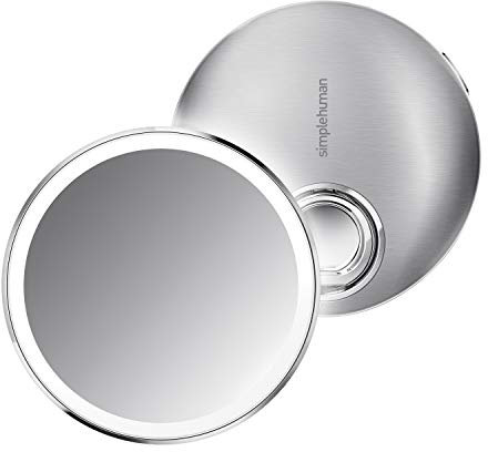 simplehuman, 10cm Sensorspiegel kompakt, 3-fache Vergrößerung, gebu?rsteter Edelstahl, 5 Jahre Garantie