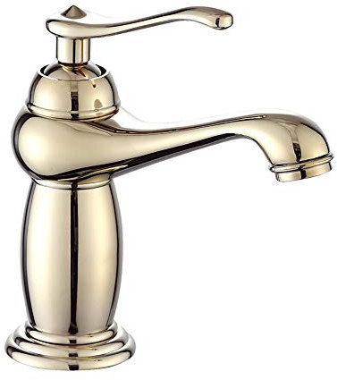 YAWEDA Kupfer Gold Rose Gold-Waschbecken einzelne Loch-Heißwasser-Mixer Waschbecken Hahn Titan Rose Gold Waschbecken Wasserhahn einzig mit Luftsprudler Single-Joint-Griff