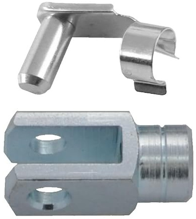 5 Stück - Gabelkopf - Gabelgelenk 6x12 DIN71752 - M6 Linksgewinde + Federklappbolzen
