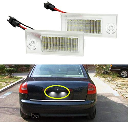 MOLEAQI 2 Stück LED-Kennzeichenleuchte Signalleuchten für Au-di A6 C5 4B Limousine 1997-2004