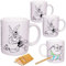 alles-meine.de GmbH 4 TLG. Set Kaffeetassen/Henkeltassen - Asterix - Obelix - Idefix - Porzellan/Keramik - groß - 340 ml - zum Bemalen inkl. Buntstifte - Teetasse - Tasse -..