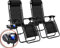 Aspect Garden Chairs | Zero Gravity Chair | Set of 2 | Sun Lounger | Reclining Garden Chairs | Folding Chair with Cup Holder and Headrest Pillow(Black)