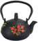 tetera hierro fundido, tetera japonesa de Tetsubin, tetera de hierro fundido, hervidor de té de hierro fundido, estufa, flor, decoración de regalo de bambú, 0,3 l