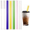 Glas Strohhalme, 5 Stück 14mm Mehrfarben Geraden Glas Strohhalm mit 2 Stück Reinigungsbürste, Glasstrohalme Wiederverwendbar bubble tea strohhalme für Cocktail Smoothie Tee