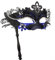 Hoshin Maskenmaske mit Stock, Mardi Gras Deecorations Venezianische Masken für Damen (Blau & Schwarz)