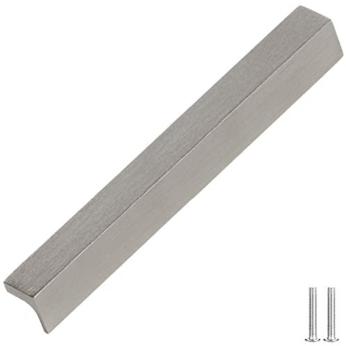 Decoranddecor Contemporary Pull Handles Solid Metal for Cabinets (160mm Between Hole Centres, Brushed Chrome)