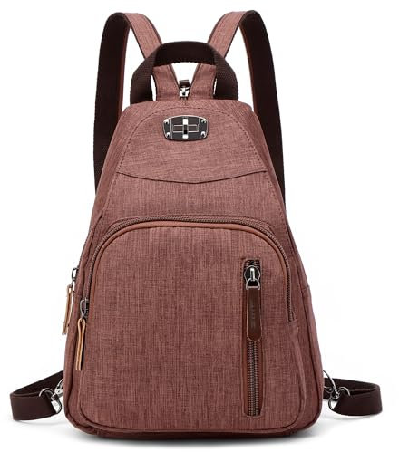 DORRISO Damen Rucksäcke Mode Tagesrucksäcke Kleiner Schulranzen Leicht Schultertaschen Handtasche Reise Schulter Tasche Tourismus Beiläufig Outdoor Frauen Rucksack Braun