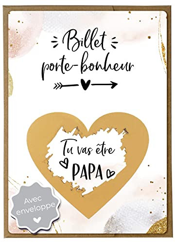 Joli Coon Carte a gratter annonce grossesse papa original - Tu vas être papa avec enveloppe - Annonce grossesse papa
