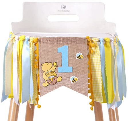 Winnie Puuh Hochstuhl-Banner – Winnie 1.,1. Geburtstagsparty-Dekoration, Winnie One Hochstuhl-Banner, 1. Geburtstag, Hochstuhl-Dekoration, Winnie-Party-Dekoration, Babyparty-Requisite, Smash-Kuchen