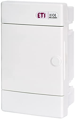 ETI Sicherheitsschrank Unterputz IP40 Verteilergehäuse weiß für Trockenrauminstallation (1-reihig bis 4 Module)