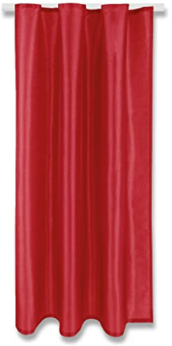 Arsvita Blickdichte Rote Gardine Alessia mit Kräuselband in 140x245cm (BxL), in vielen Größen und Farben