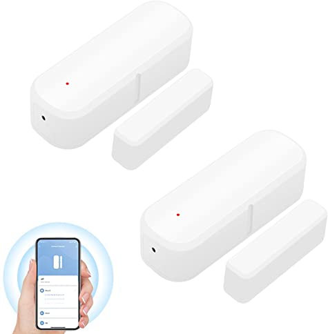 Türfenstersensor, Smart für Tuya Türsensor-App, Echtzeit-Benachrichtigungen, kabelloser WLAN-Fensterkontakt-Sensor für Haussicherheit und Smart-Home-Automatisierung, WLAN, 2 Stück
