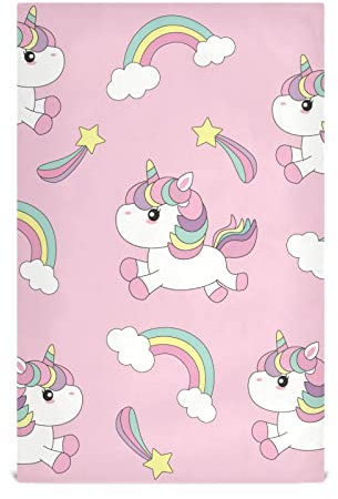 RPLIFE Geschirrtuch mit Einhorn-Muster, Pastellrosa, 71,1 x 45,7 cm, saugfähig, Küchenhandtücher, dekorativ