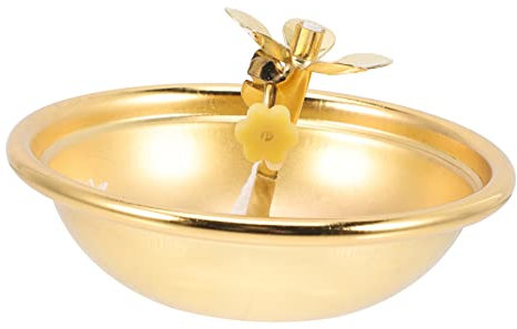 Cabilock Öllampenschale Butterlampenfassung Öllampe Aus Kupfer Puja-öl-butterlampe Lampenhalter Buddhistische Ghee-lampe Öllampe Anbeten Ghee/Öl Retro-öl Lotus Baumwollfaden Reines Kupfer