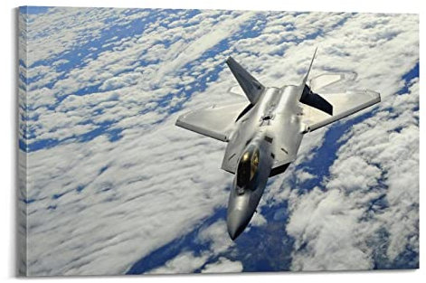 ZENGYL Luftfahrt-Poster F-22 Raptor Poster, dekoratives Gemälde, Leinwand, Wandposter und Kunstbild, modernes Familien-Schlafzimmer, 60 x 90 cm