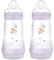 MAM Easy Start Anti-Colic Babyflasche im 2er-Set (260 ml), besonders gut akzeptierte Milchflasche, Baby Trinkflasche mit Bodenventil gegen Koliken & Sauger Größe 1, 0+ Monate, Tiger