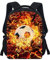 Treer Sac a Dos Enfant, Football 3D Cartable Fille Primaire, Cartable Garcon Primaire 10L, Cartable Stitch Oxford Imperméable Cartable pour Garçons Filles (Jaune,30x24x10cm)