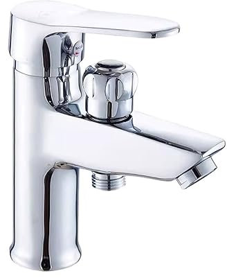 kawehiop Robinet de lavabo à double usage, Installation facile, moderne, sortie douce, accessoire de salle de bains en cuivre, robinets d'arrêt, Couleur galvanisée