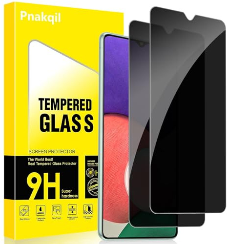 Pnakqil Verre Trempé Anti Espion pour Samsung Galaxy A22 5G 2 Pièces,Anti-Espion Film Protection écran,9H Dureté Privacy Protecteur D'écran,Anti Rayures Sans Bulles Confidentialité Vitre