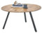 GLORIA Couchtisch Massivholz Mango rund - Hochwertiger Sofatisch mit schwarzem Metallgestell - 80 x 40 x 80 cm (B/H/T)