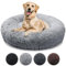bluzelle Orthopädisches Hundebett für Grosse Hunde, 120cm Donut Kissen Waschbar Memory Foam Rund, Hundekorb Hundekissen Flauschig Plüsch Kunstfell Weich, Farbe:Hellgrau