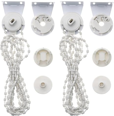 eMagTech Lot de 2 supports de store enrouleur pour store enrouleur de 38 mm de diamètre avec chaîne à perles pour fixation de rideaux, stores et fenêtres