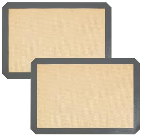 Tappetini da forno in silicone, antiaderenti, riutilizzabili, senza BPA, lavabili e resistenti al calore, per forno a microonde, macaron, biscotti, pasticceria, pane (S: 30 x 21 cm)