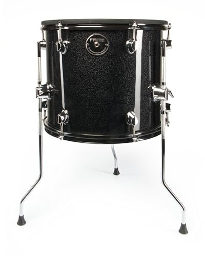 Fame DD-13FT Floor Tom E-Drum Pad 13x13 - Akustik-Look Schwarz Sparkle, Mesh Head, Stereo Trigger, 6,3mm Anschluss, Kompatibel mit DD-1000-MS/DD-One XT/Hybrid Pro, inkl. Beine