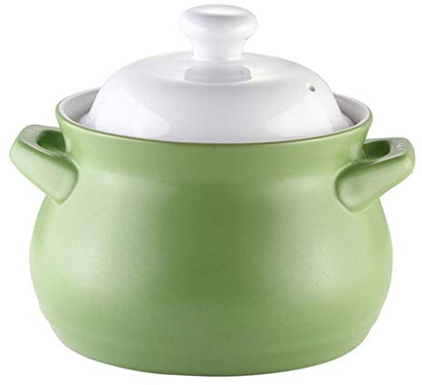 Large Capacity Non-Stick Soup Pot Health Clay Pot Earthenware Rice Cooker for Families Ceramic stew Round Ceramic Casserole with lid G 2.2l