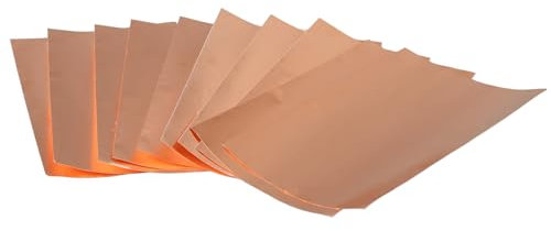 ZLXHDL Kupferband, 10 Stück, Kupferfolie, abschirmend, leitfähig, wasserfest, Kupferband, leitfähiger Kleber, leitfähiges Klebeband für Gitarre, Kunsthandwerk